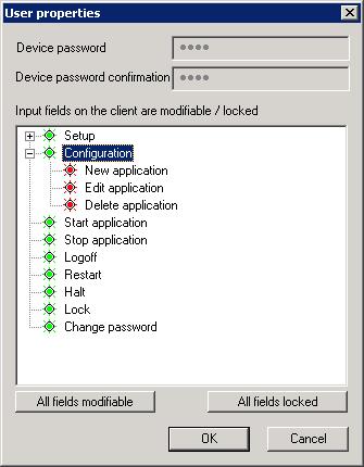5. Device configuration (Setup) The Configuration node refers to the defined applications. 2.