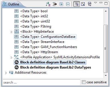 Figure 6 - Block definition diagrams in the Outline tree. 3.2 Create a GAM model This section describes how to model a GAM by using SysML.
