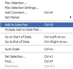 Your results will be displayed in the Data Pad window.
