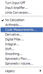 Cyclic Measurements (Win only) Overview: The Cyclic Measurements feature automatically calculates cyclic parameters of
