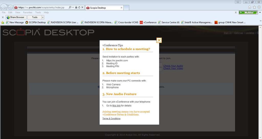 Installation Step 1 1. Open a browser and enter https://vc.pwchk.com in the address bar. 2.