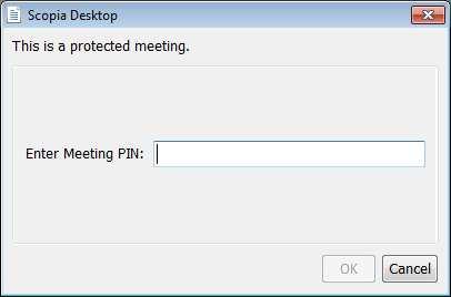 A pop-up window will appear asking for Meeting PIN