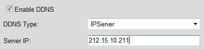 For the IP Server, You have to apply a static IP, subnet mask, gateway and primary DNS from the ISP. The Server IP should be entered with the static IP address of the PC that runs IPServer software.