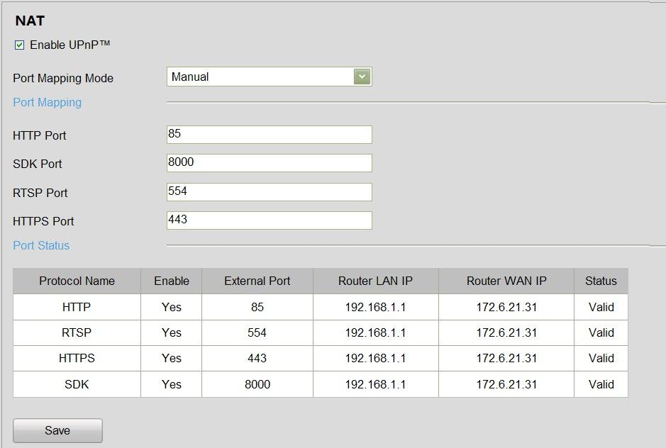 Figure 5. 24 UPnPTM Settings-Auto 4. Configure the HTTP Port (for access by WEB browser), SDK Port Mapping (for access by client software), RTSP Port and HTTPS Port respectively.
