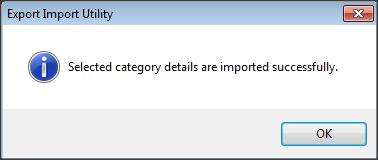 To import categories, click the Import button.