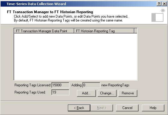 Chapter 3 Collecting FactoryTalk Historian Classic Data 1. To select the data points from which data will be collected, click the Add button.