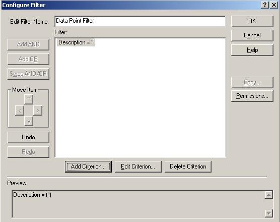 After you have completed these steps, the Configure Filter dialog box should look