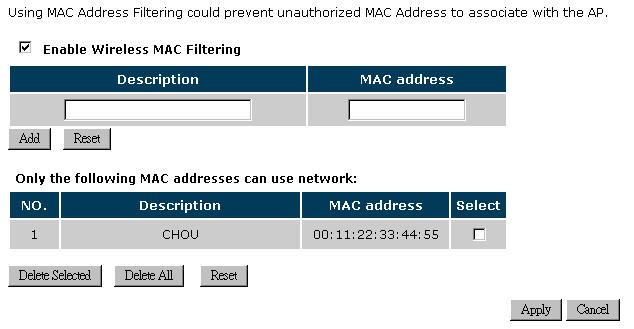 Broadcast SSID: Select Enable or Disable from the drop down list. This is the SSID broadcast feature.