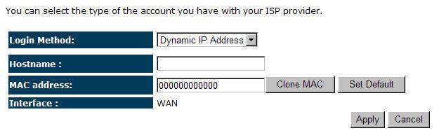 4.3.3. WAN Only shows when device is in WAN Interface Login Method: Configure different connection methods with WAN.