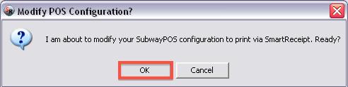 Figure 3 7. Click OK when asked to Modify POS Configuration.