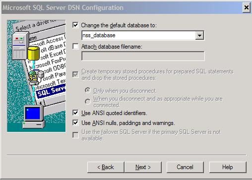 In the next Microsoft SQL Server DSN Configuration window, click Next to accept the default settings for