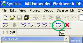 Using IAR Embedded Workbench for ARM To run your application, from the Debug menu, select Go.