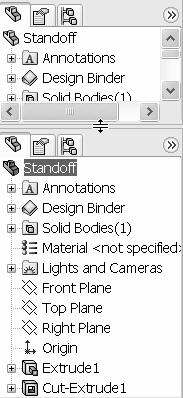 If you are in the middle of a command, this menu displays a menu is displayed in the Graphics window. The menu displays Sketch Entities, Selected Entity, and other Relations and menu options.