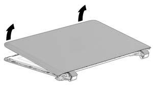 If it is necessary to replace any of the display assembly subcomponents: 1. To remove the display rear cover: a. Remove the two screw covers (1) and two Phillips PM2.5 3.