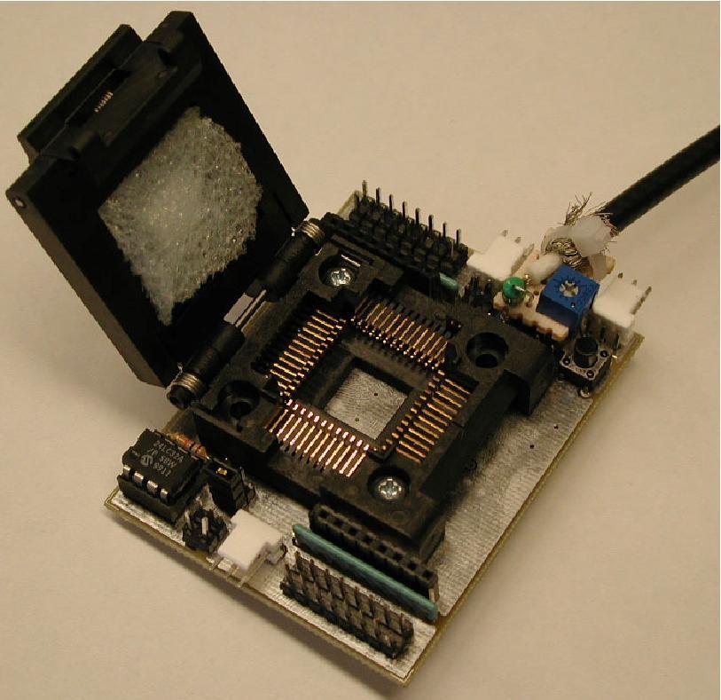 Figure 10: Another view of the test board showing the inside of the test socket. 3.2.