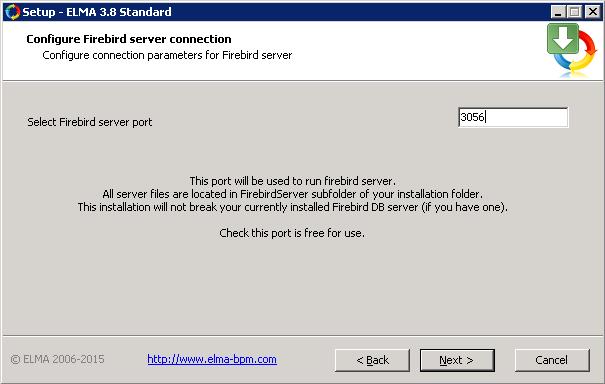 Chapter 1 Installing System Fig. 4. Configuration Selection dialog box (ELMA Enterprise edition) Step 7. Establishing connection to the DBMS server. 7.1. Firebird DBMS.