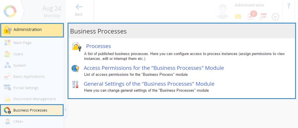 5.5 Specifying the Process Access Permissions ELMA offers several levels of access to business processes.