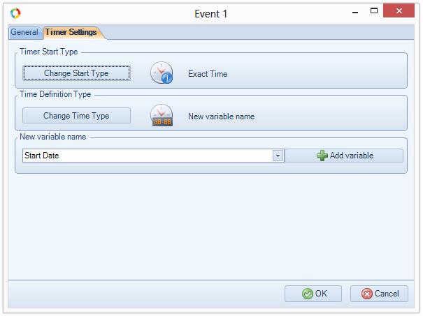 Fig. 137. An intermediate event with the Timer trigger Click Change trigger button and select Timer. Then configure it as follows (Fig.