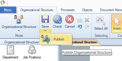 Chapter 4 Initial System Setting After creating or editing the organizational structure, you must save it. To do this, on the Organizational Structure toolbar click Save.