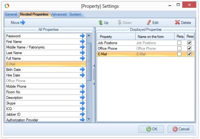 Fig. 75. Configuring a property in the Nested Properties tab Likewise, specify context variables for all the user tasks of the process.