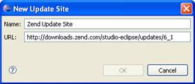 Enter the following remote site information: Name: Zend Update Site (recommended) Update Site list URL: http://downloads.zend.