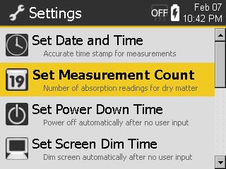 Number of Measurements is number of times trigger is depressed when taking a moisture reading. Default is 20.