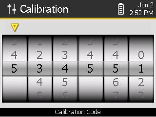 Enter New Calibration Code For new device or if a new calibration target is purchased; the device calibration code must match the