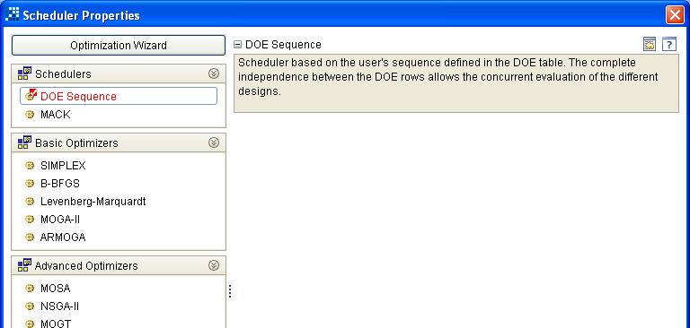 modefrontier Optimization Algorithms Available Algorithms: Schedulers DOE Sequence MACK Multivariate Adaptive Crossvalidating Kriging Basic Optimizers SIMPLEX Single-objective derivative-free