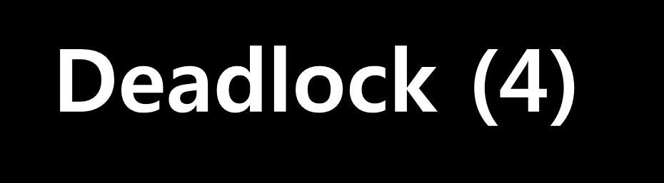 Deadlock (4) Resources Can only be used by one process at a time. Can be both hardware and software. e.g.