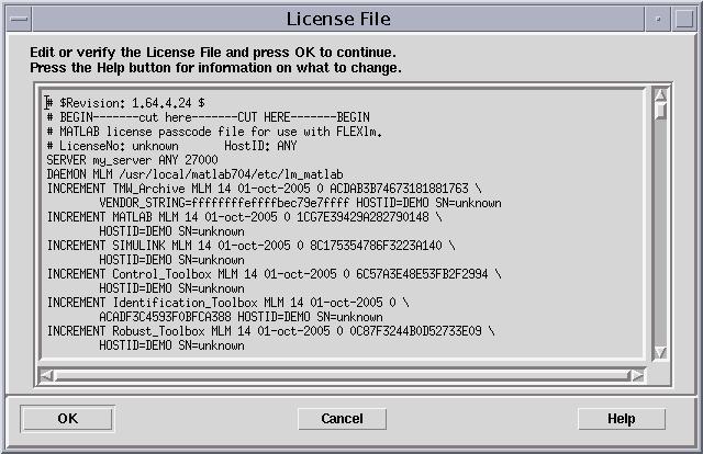1 Standard UNIX Installation Procedure Step 9: Verify the License File Verify your License File in the License File dialog box and click OK.