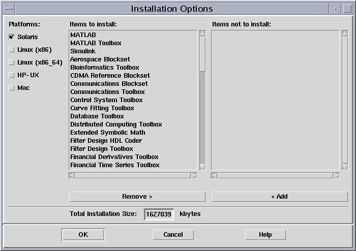1 Standard UNIX Installation Procedure By default, the installer lists all the products that you are licensed to install in the Items to install pane of this dialog box.