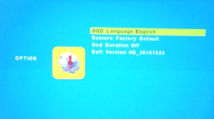 Option Settings OSD Language Changes the language of the device.