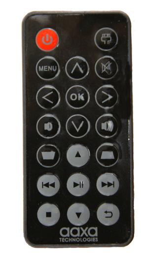 Remote Power Button Main Menu Navigation Volume Down Select Source Volume Up Media Player Menu Navigation Remote Remote is used to navigate through the onboard