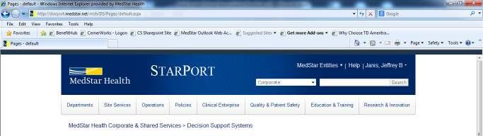 2. Once you choose Decision Support Systems, the screen below will be