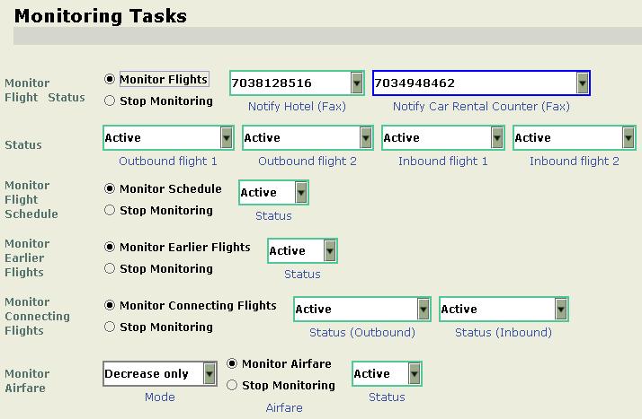 Figure 4: Template for Generating Monitoring Agents (a) Flight-Status Agent: Flight delayed message Your United Airlines flight 190 has been delayed.