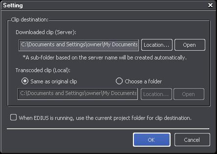 The clips on the server are listed. POINT To connect to a previously set FTP server, select the server and click [Connect].