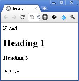 Text: Headings XHTML offers 6 levels of heading <h1> <h2> <h6> <h1> is the largest heading <h6> is the