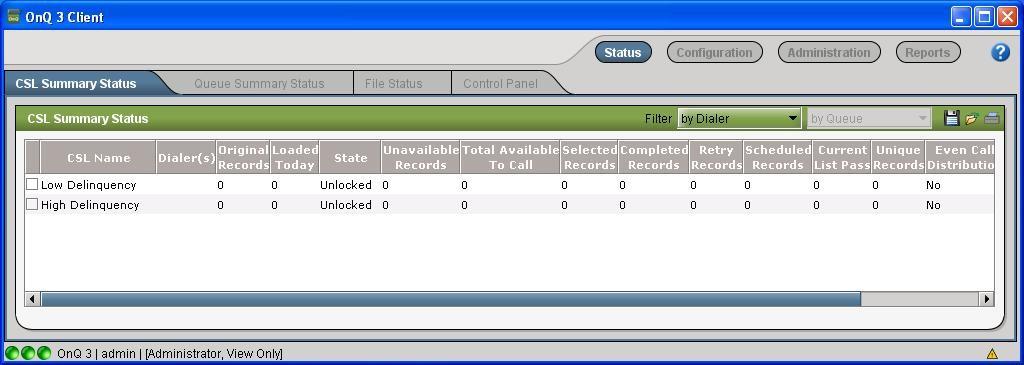 6.2. Administer Dialer The OnQ 3 Client