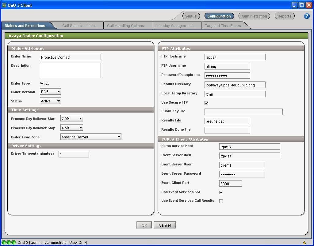 The screen below is displayed next. Enter the following values for the specified fields, and retain the default values for the remaining fields. Dialer Name: A desired name.