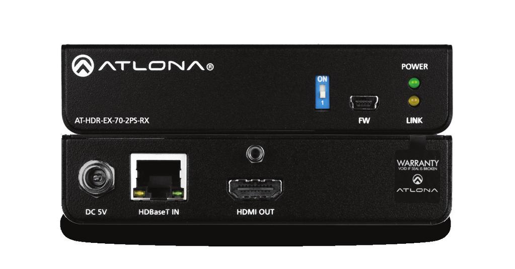 AT-HDR-EX-70-2PS The Atlona AT-HDR-EX-70-2PS is an HDBaseT transmitter/receiver kit for high dynamic range (HDR) formats. The kit is HDCP 2.