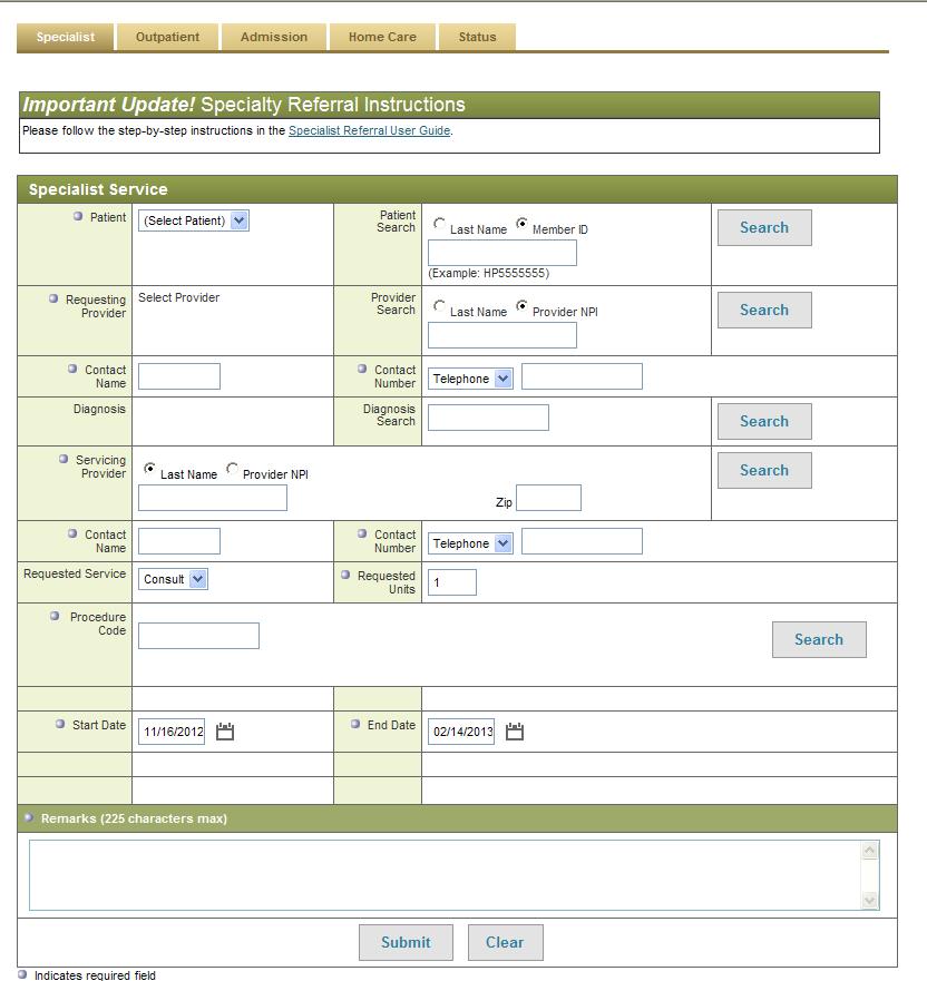 Desktop Procedure for NHP Referral Submission into Health Trio Referrals can