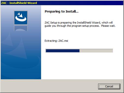 2.6 Installation 2.6.1 PC Double click the download ZAC installation file. The installation process will begin. Note: There are two installation files you can download.