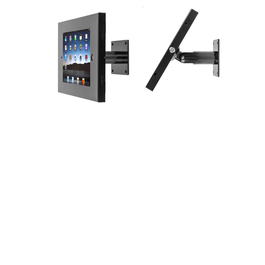 Kiosk Solutions SecureDock Uno Wall Tilt Adjustable high-security enclosure and wall mount for ipad 2, 3, 4, Air, Air 2 and ipad Pro The SecureDock Uno Wall Tilt is an ideal for mounting your ipad on