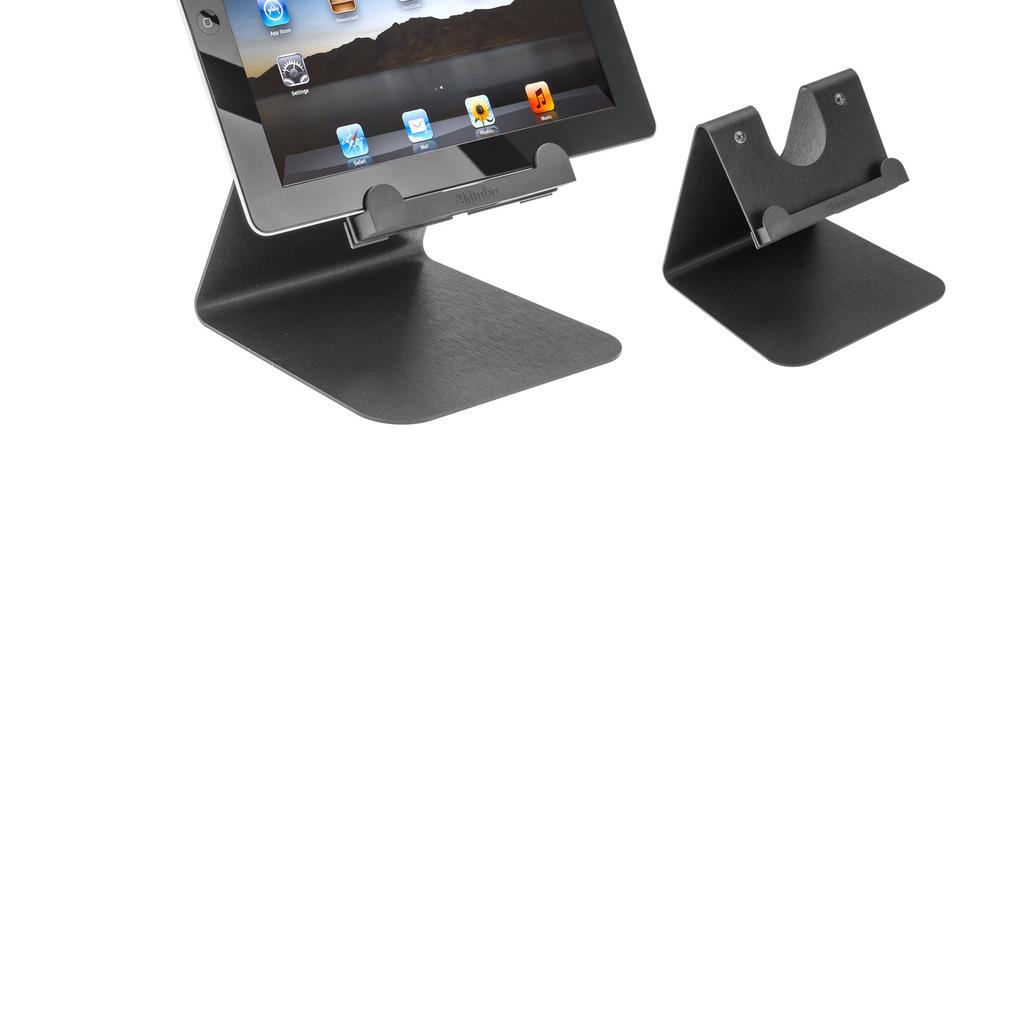 Tablets Akimbo Display Display stand for ipad, ipad mini and other tablets Robust universal tablet stand puts screen at great viewing position. Secure it with NoteSave and SecurePad bundle.