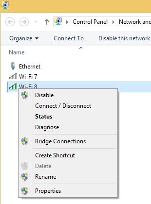 5. Open Connection Properties If you are connected to the NHP5010 by Ethernet cable Right