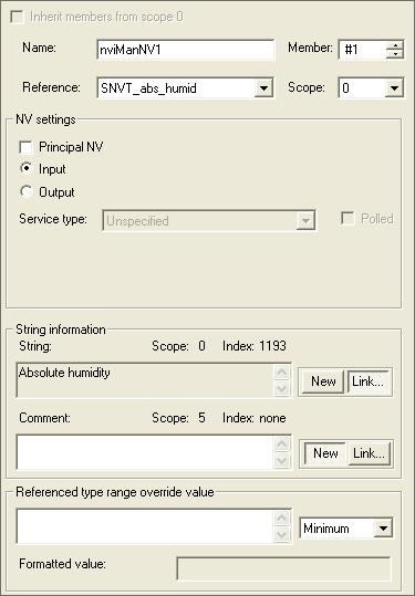 2. Select the new network variable to set options for it. The Members Details pane (rightmost) appears as follows: 3.