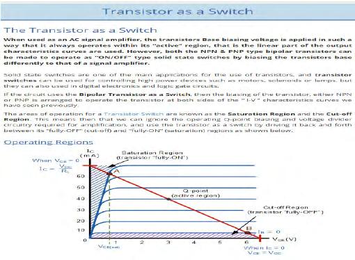 Transistors (switch) An explanation of how a transistor can be used as a switch.