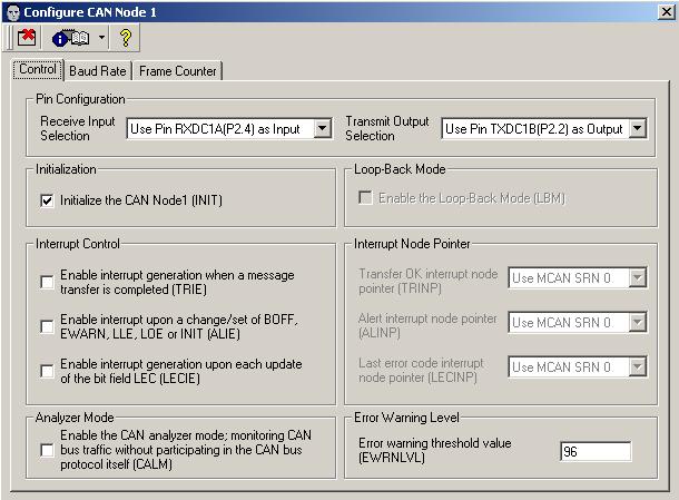 HOT Exercise CAN_ - DAvE Configurations A MultiCAN settings Configure CAN Node General: