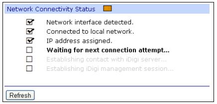 WVA web interface page descriptions Device Information page descriptions Item Home link Current System Status Network Connectivity Status Description Click Home in the menu on the left side to return