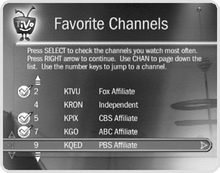 Chapter 6 In the event that there is a change to your cable or satellite subscription package, a TiVo message will let you know what the change is.